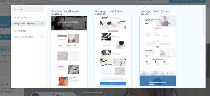 Example of more homepage templates in TTB