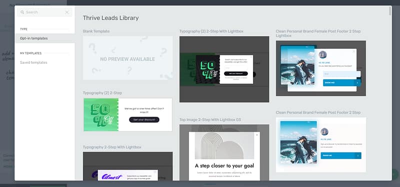 Thrive Leads Template Library