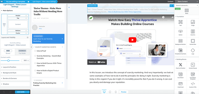 Edit course design templates