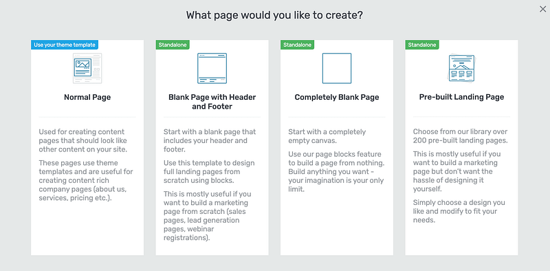 Create a new page