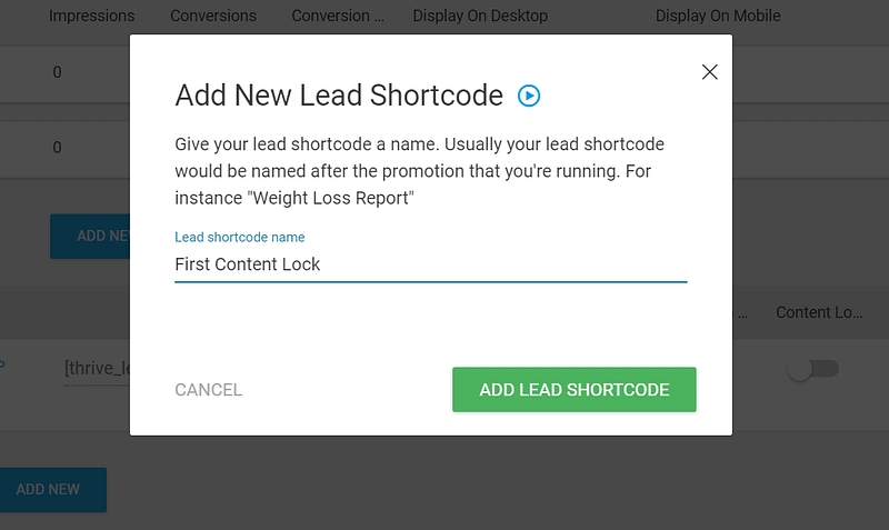 Name Lead Short Code