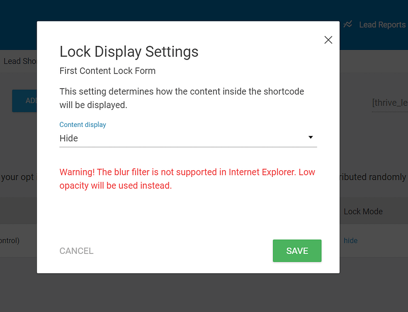 Lock Mode Setup