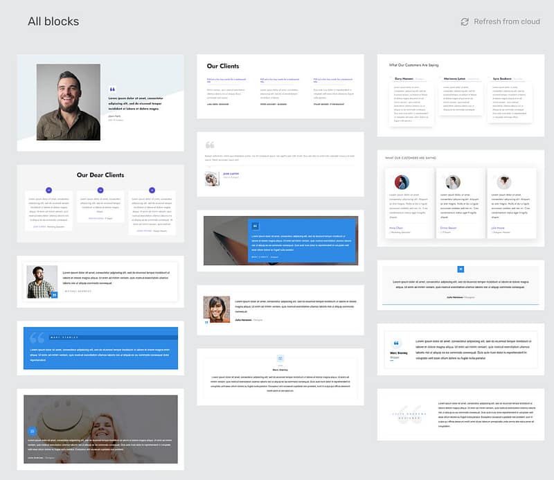 Testimonial block examples