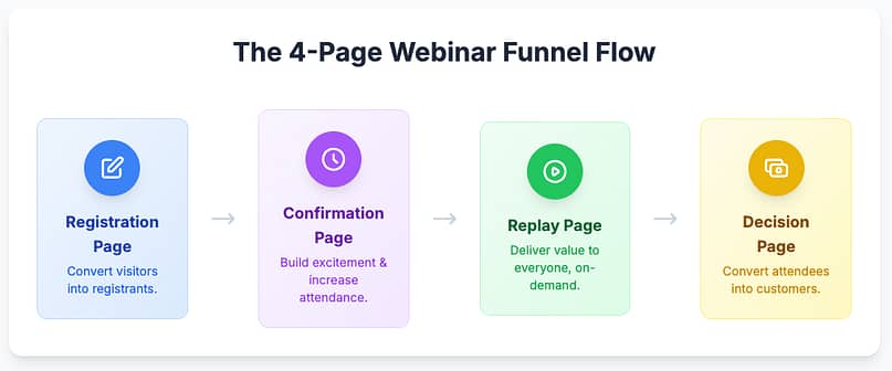 Webinar funnel steps