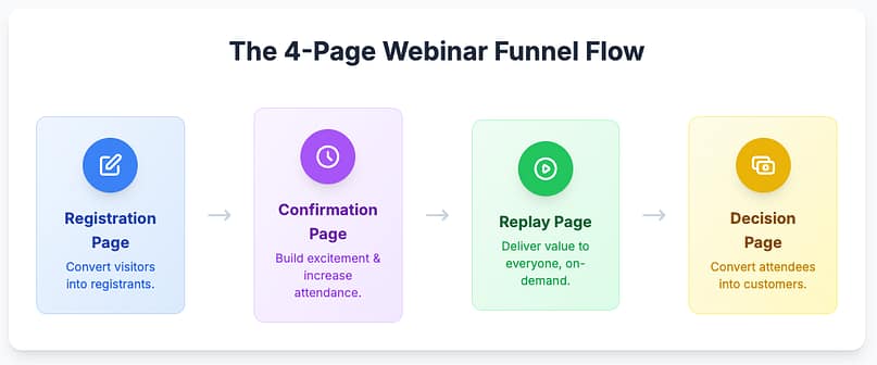 Webinar funnel steps