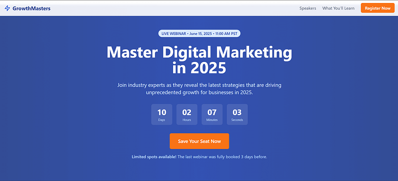 webinar page