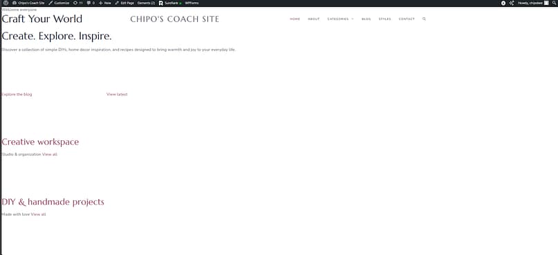 Reality The same GeneratePress starter site after import, showing plain unstyled text instead of the preview's layout