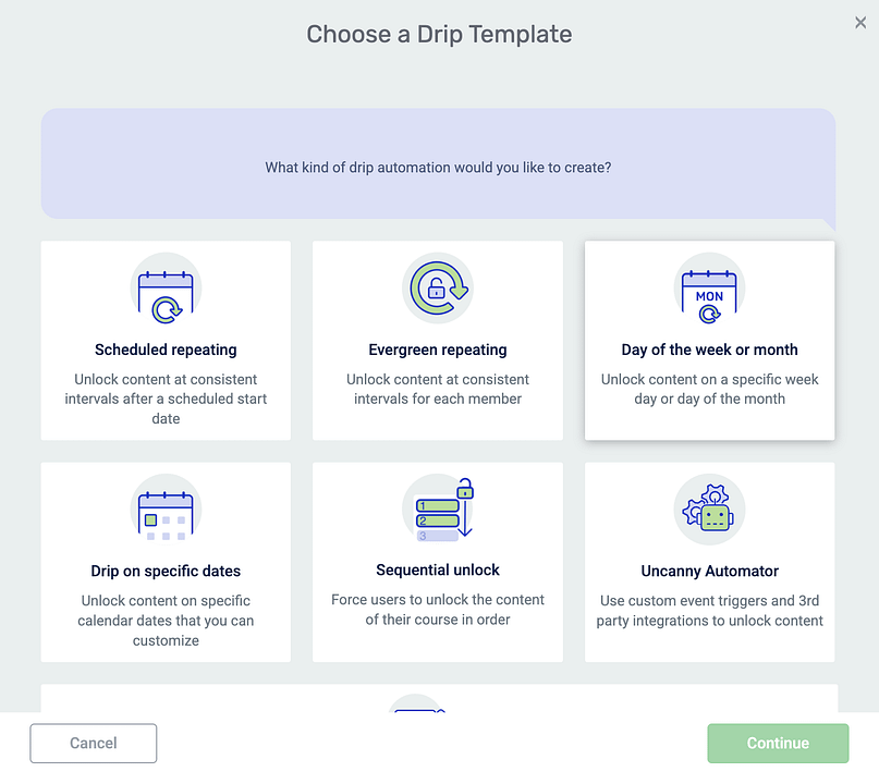 select-drip-template
