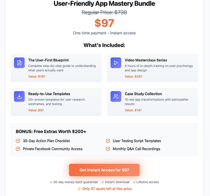 Pricing for webinar offer page