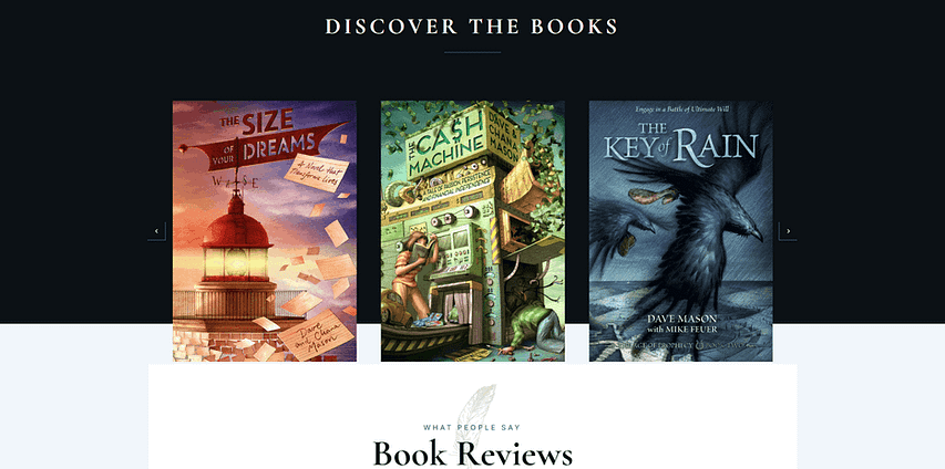 Bookwise Showcase - Dave Mason - Homepage