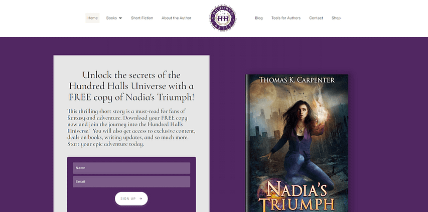 Bookwise Showcase - Thomas K Carpenter - Homepage