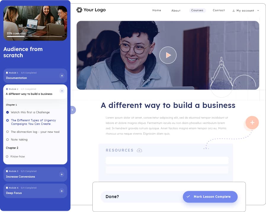 Tapp_feature-02_03 Customizable course lessons and modules