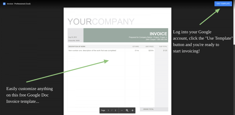 Freelance invoice templates