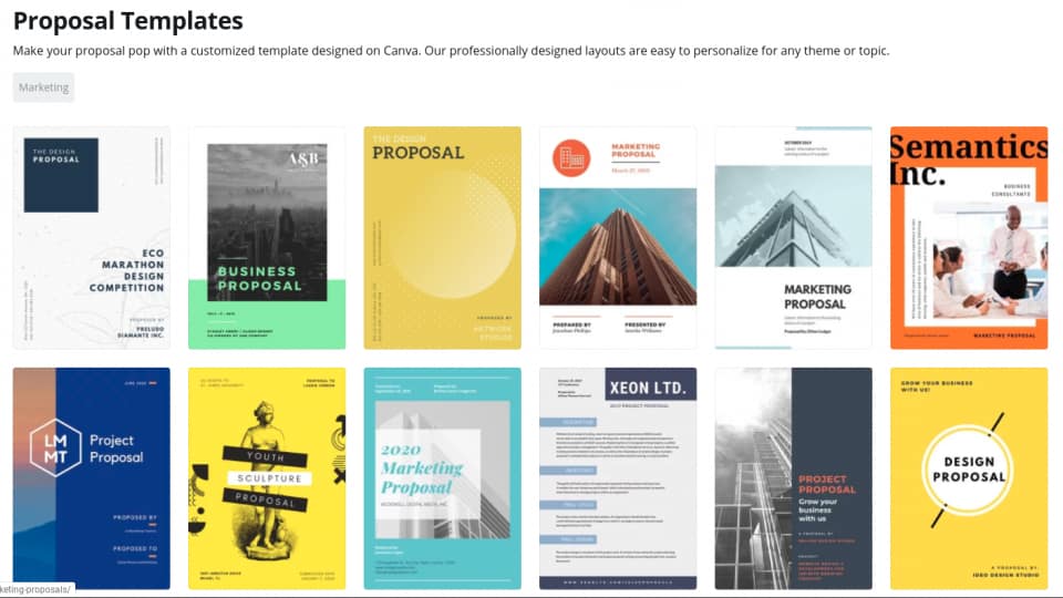 Canva proposal templates