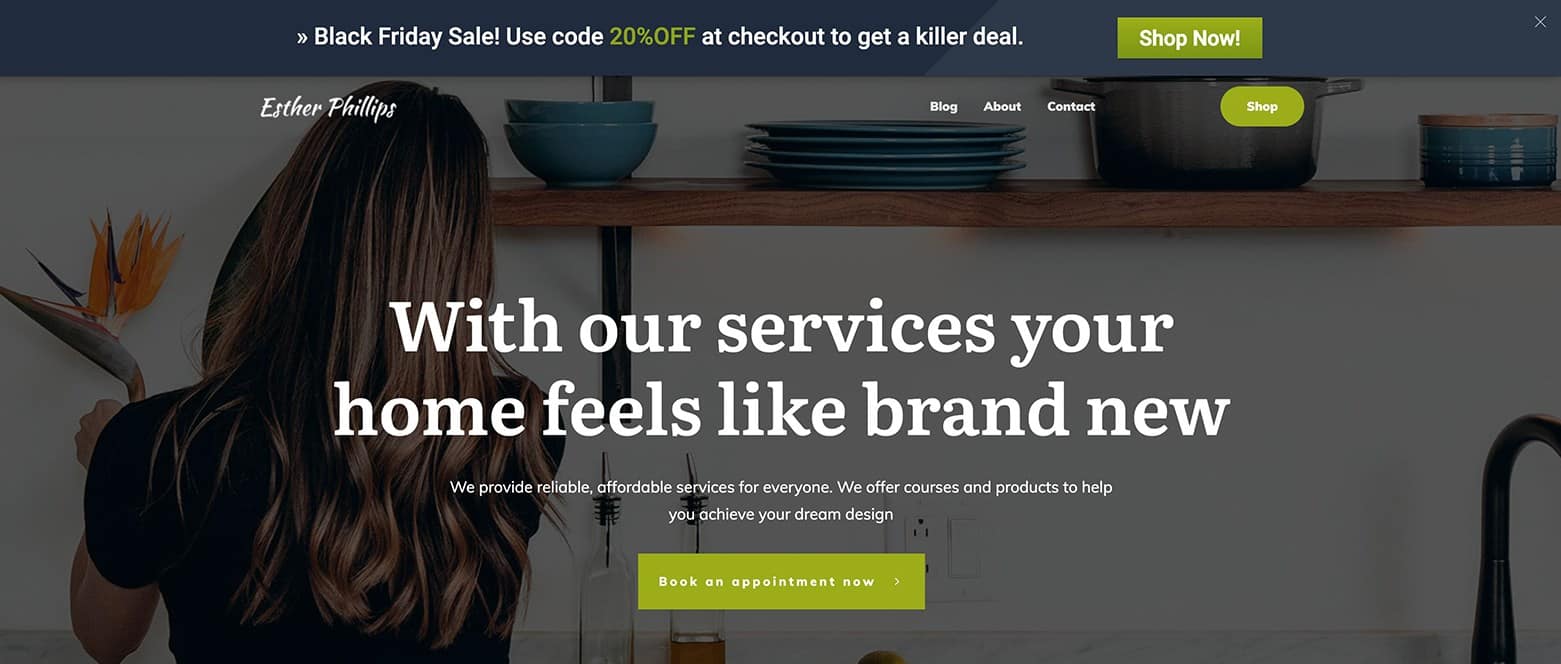 11 - Advanced Sticky Ribbon Announcement Bar Design