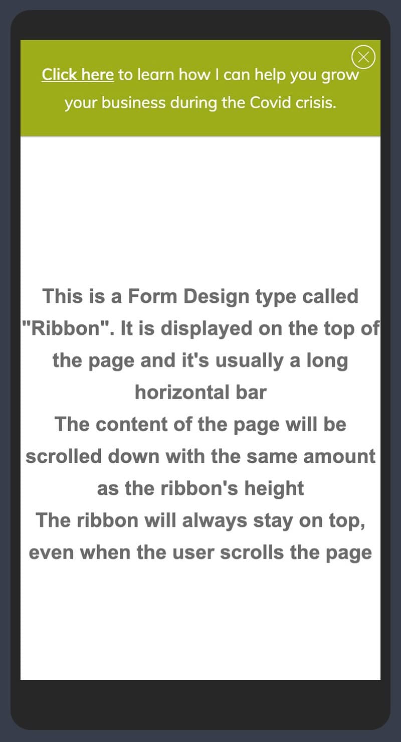 18 - Simple Sticky Ribbon Announcement Bar Anchor Mobile