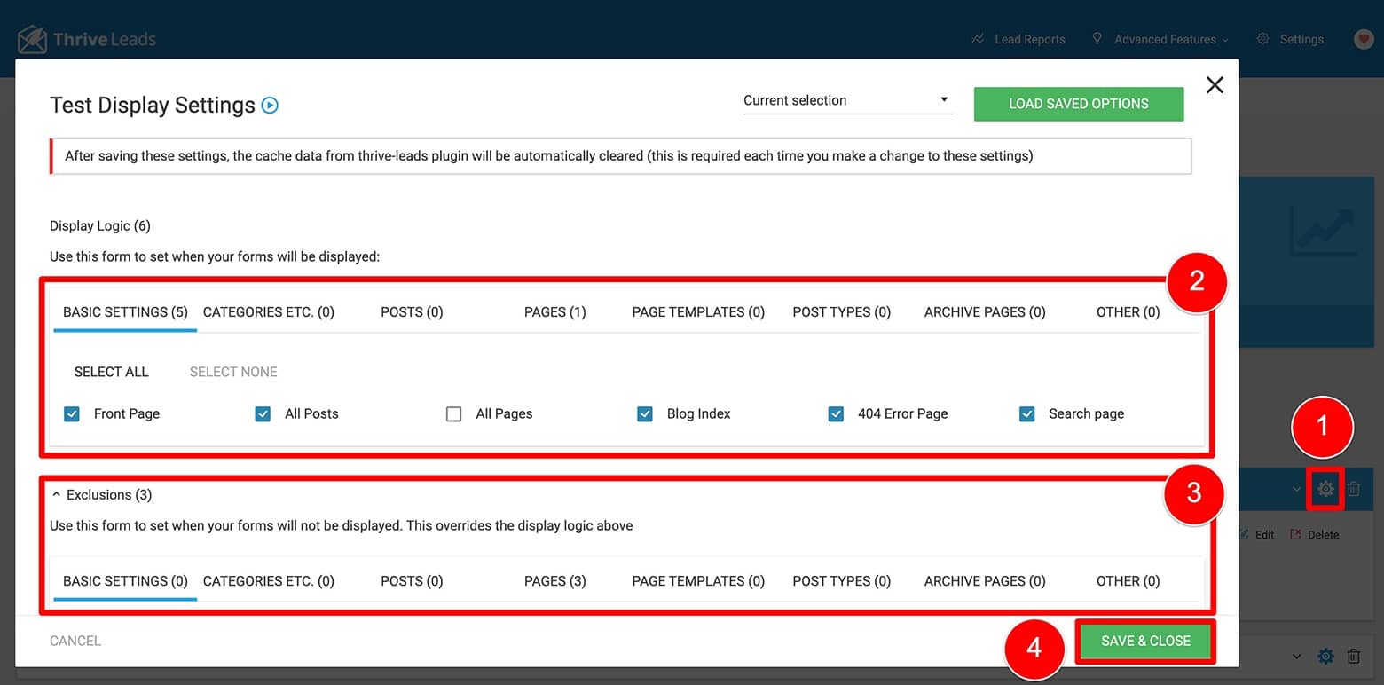 20 - Thrive Leads Display Settings