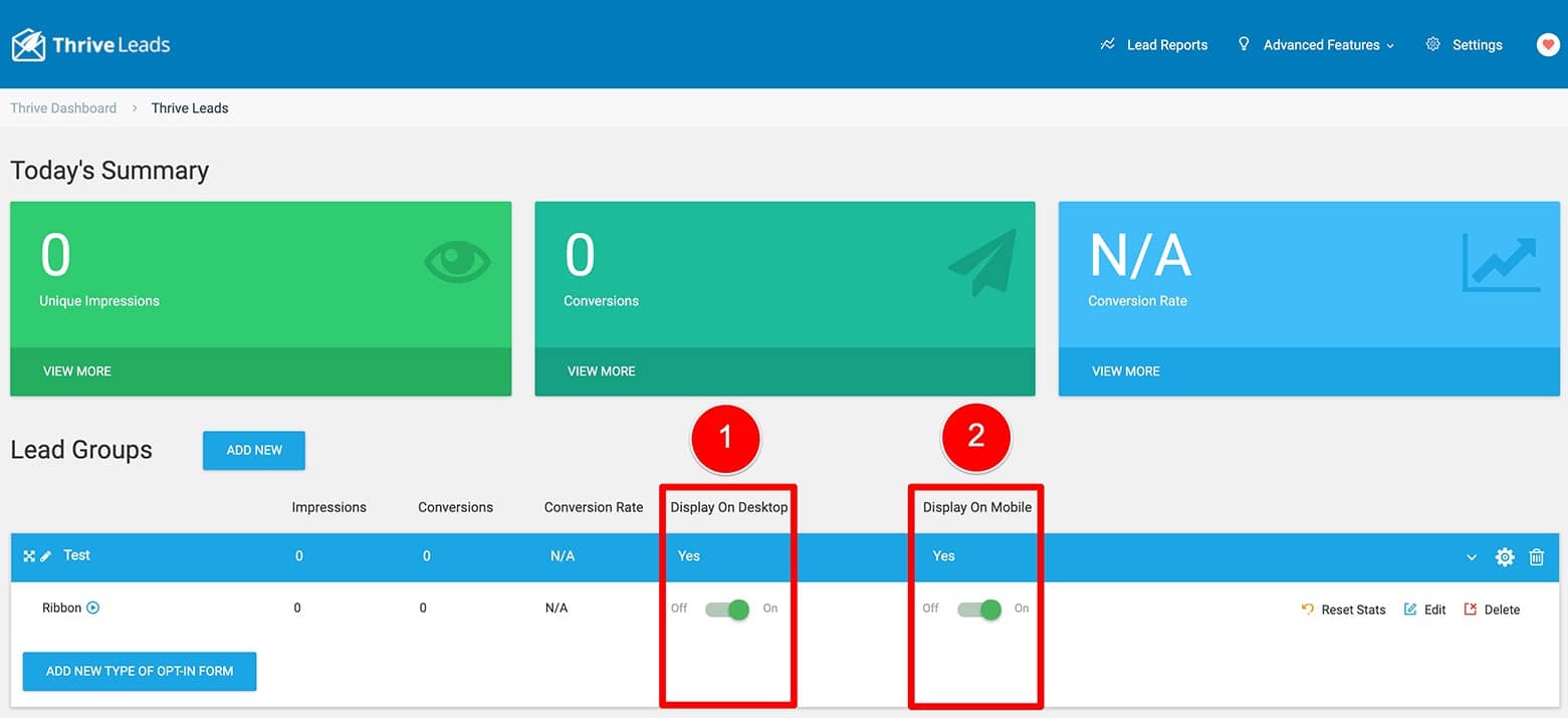 21 - Thrive Leads Desktop and Mobile Toggles