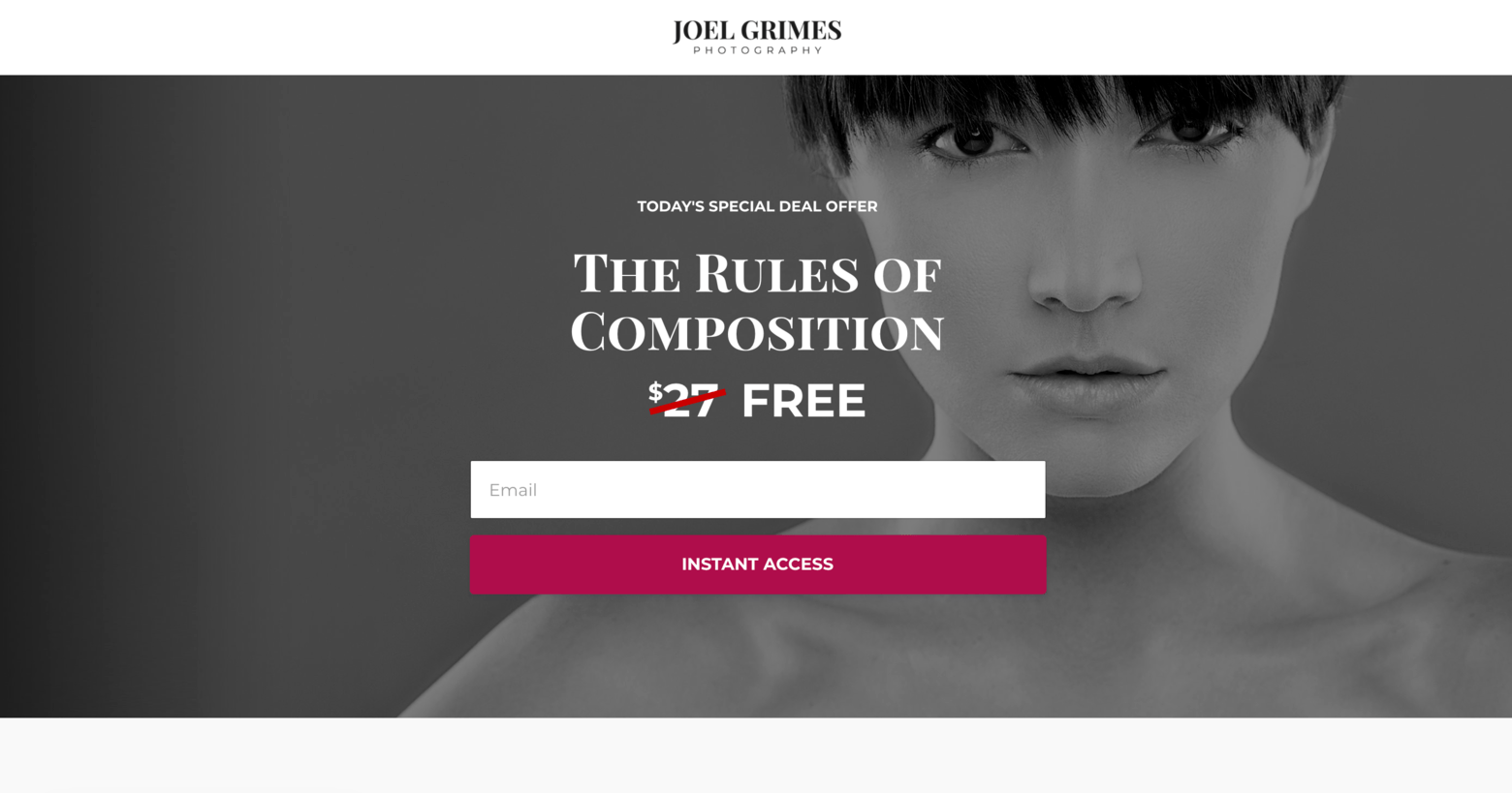 1_Landing Page "The Rules Of Composition" for FREE (instead of $27)