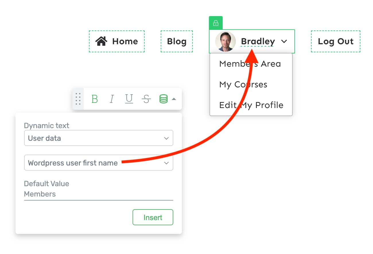 Example name text in menu