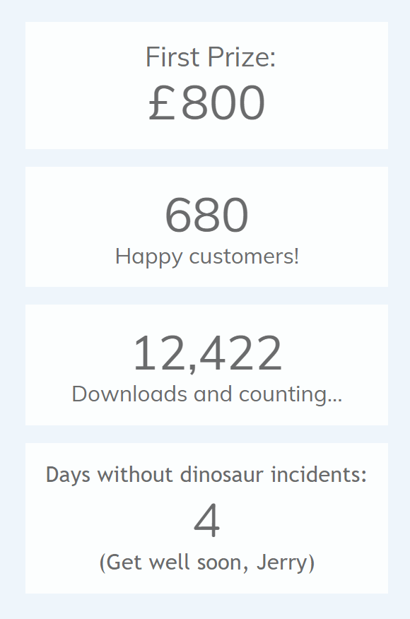 Feature Roundup - SEP 2021 - Number counter element - label examples Number Counter - examples of labels