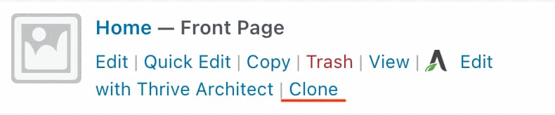 Clone Thrive Suite clone function