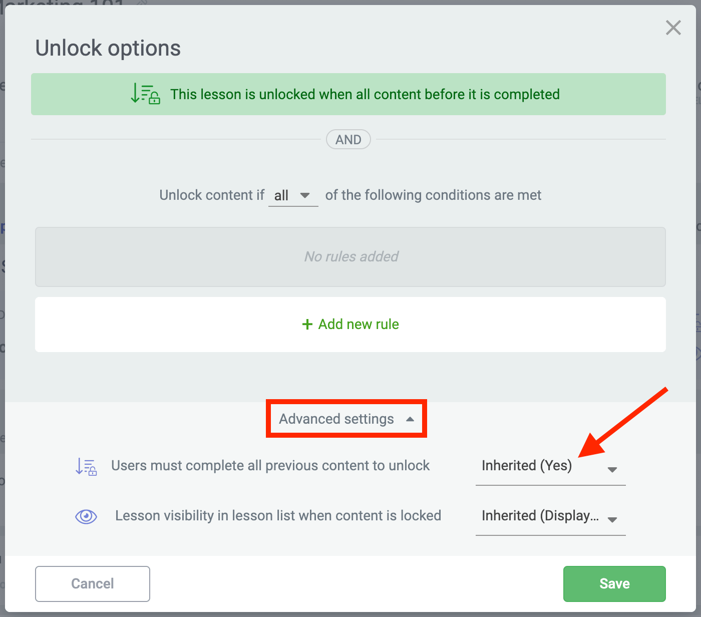 Disconnect sequential rule