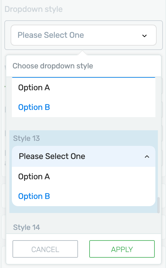 Dropdown Style Picker