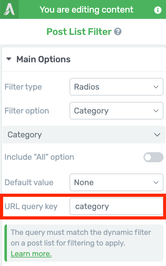 URL Query Key