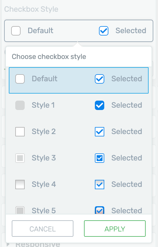 checkbox style selector