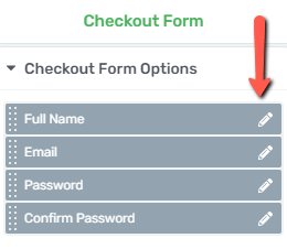 Click Edit Form Elements on the Checkout element