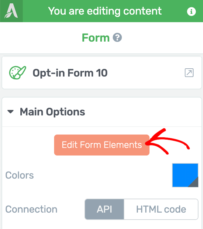 Edit form elements in Edit mode