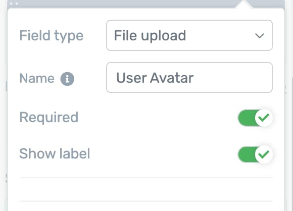 set the field type as File Upload.