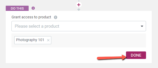 Completed quiz enrollment automation in Thrive Automator