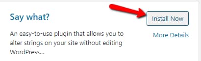 Search for Say What and click Install Now