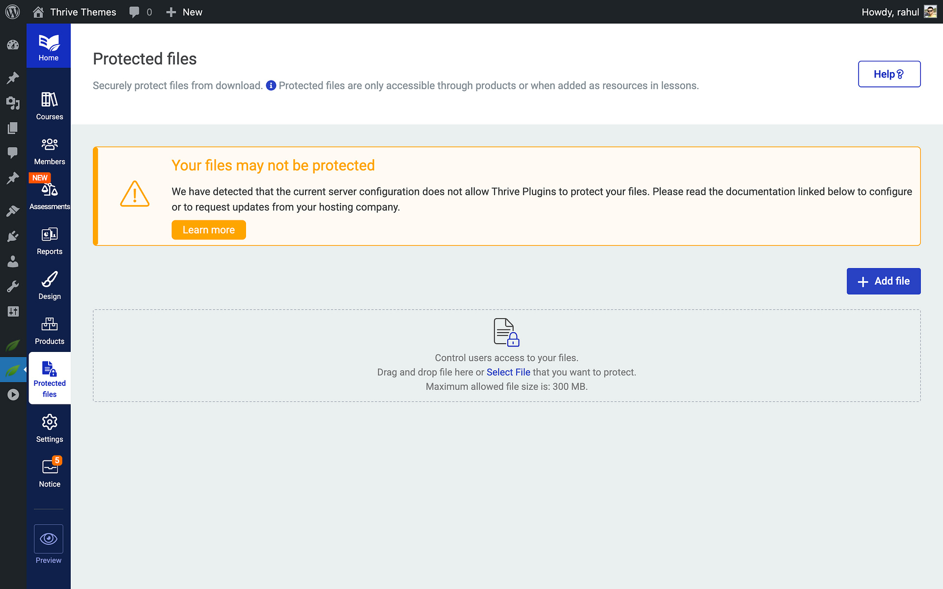 Protecting Files in Thrive Apprentice - Protected Files in Thrive Apprentice