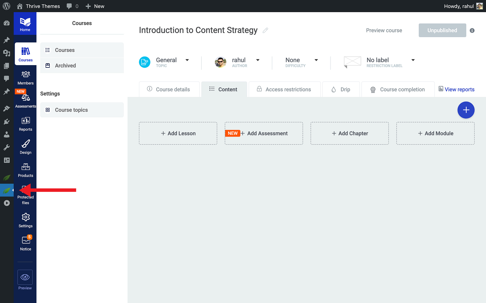 Adding Chapters to Your Course - Thrive Dashboard in Thrive Apprentice