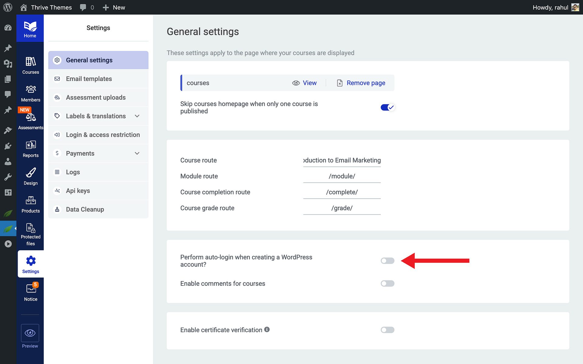 Auto-Login - Automatic Login in Thrive Apprentice