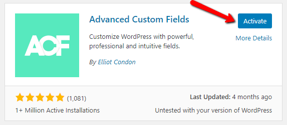Creating ACF field group