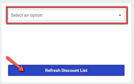 Select discount for purchase link