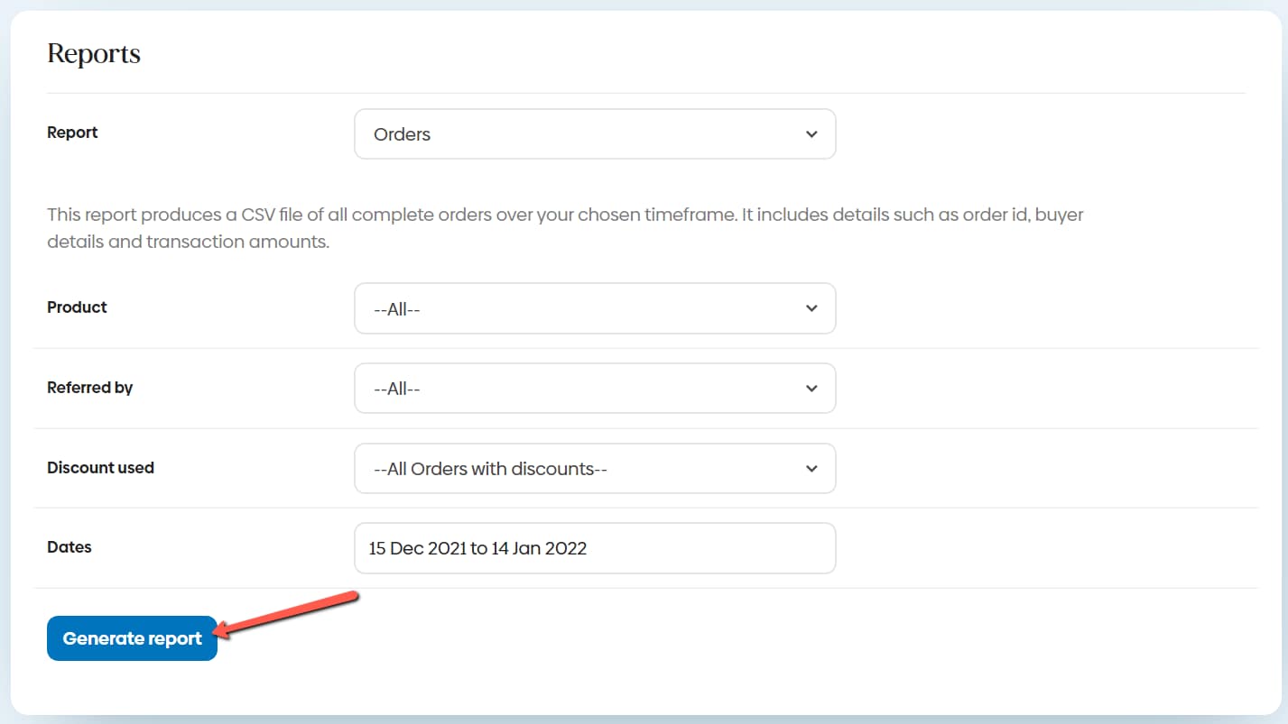Click Generate Report button