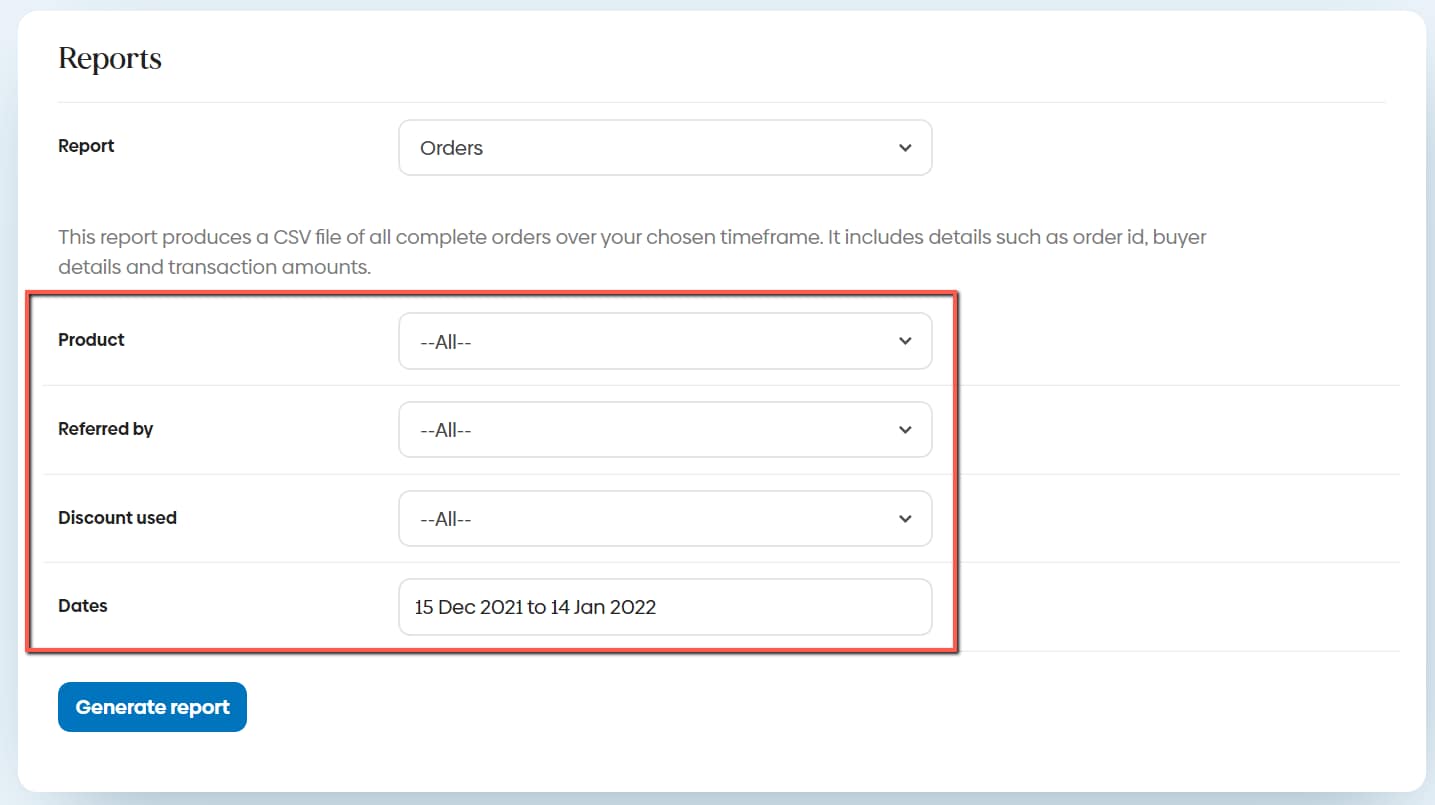 SendOwl report generation notification