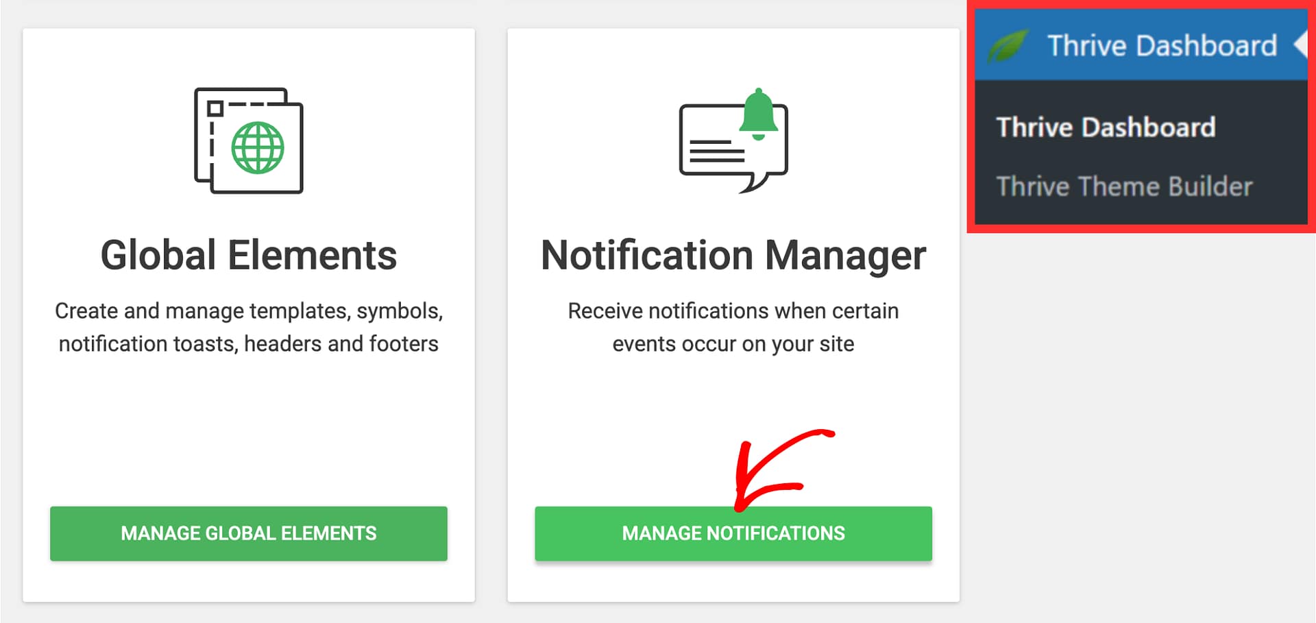 Creating a Notification in the Notification Manager - Thrive Themes