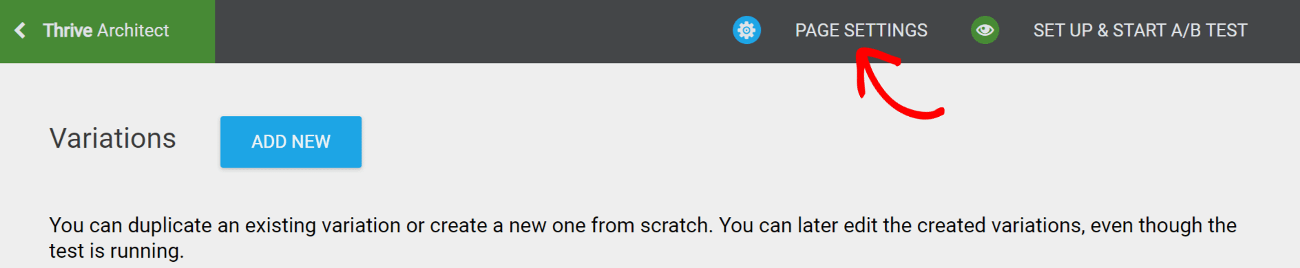 Page settings