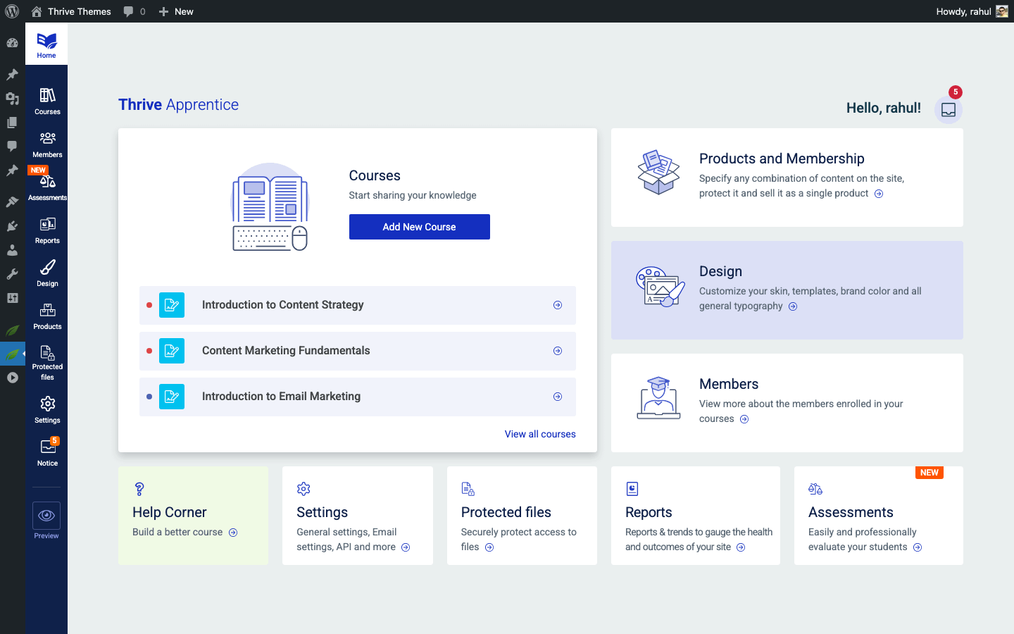 Accessing the Visual Editor - Thrive Apprentice dashboard in Thrive Apprentice