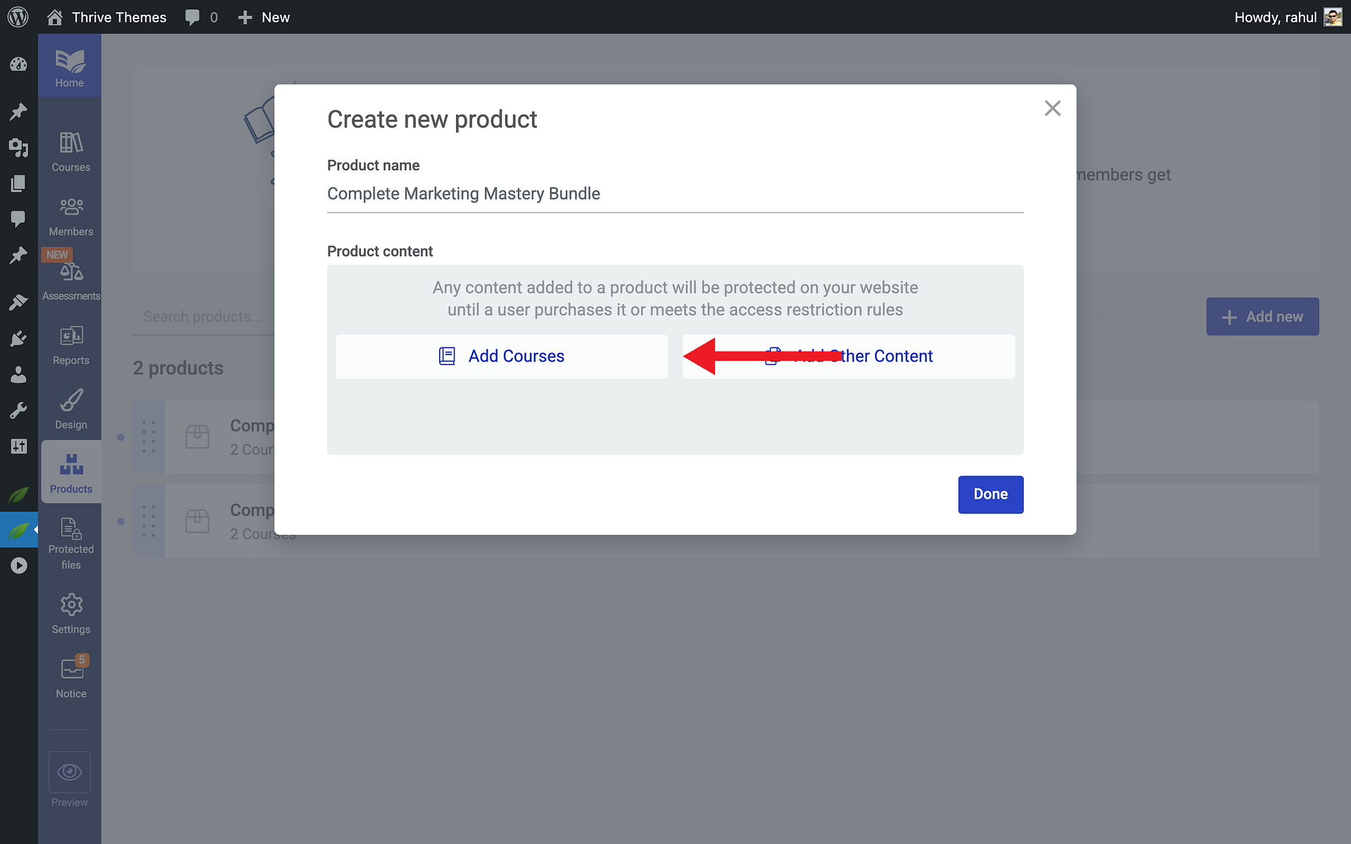 Creating a Course Bundle Step by Step - Add Courses in Thrive Apprentice