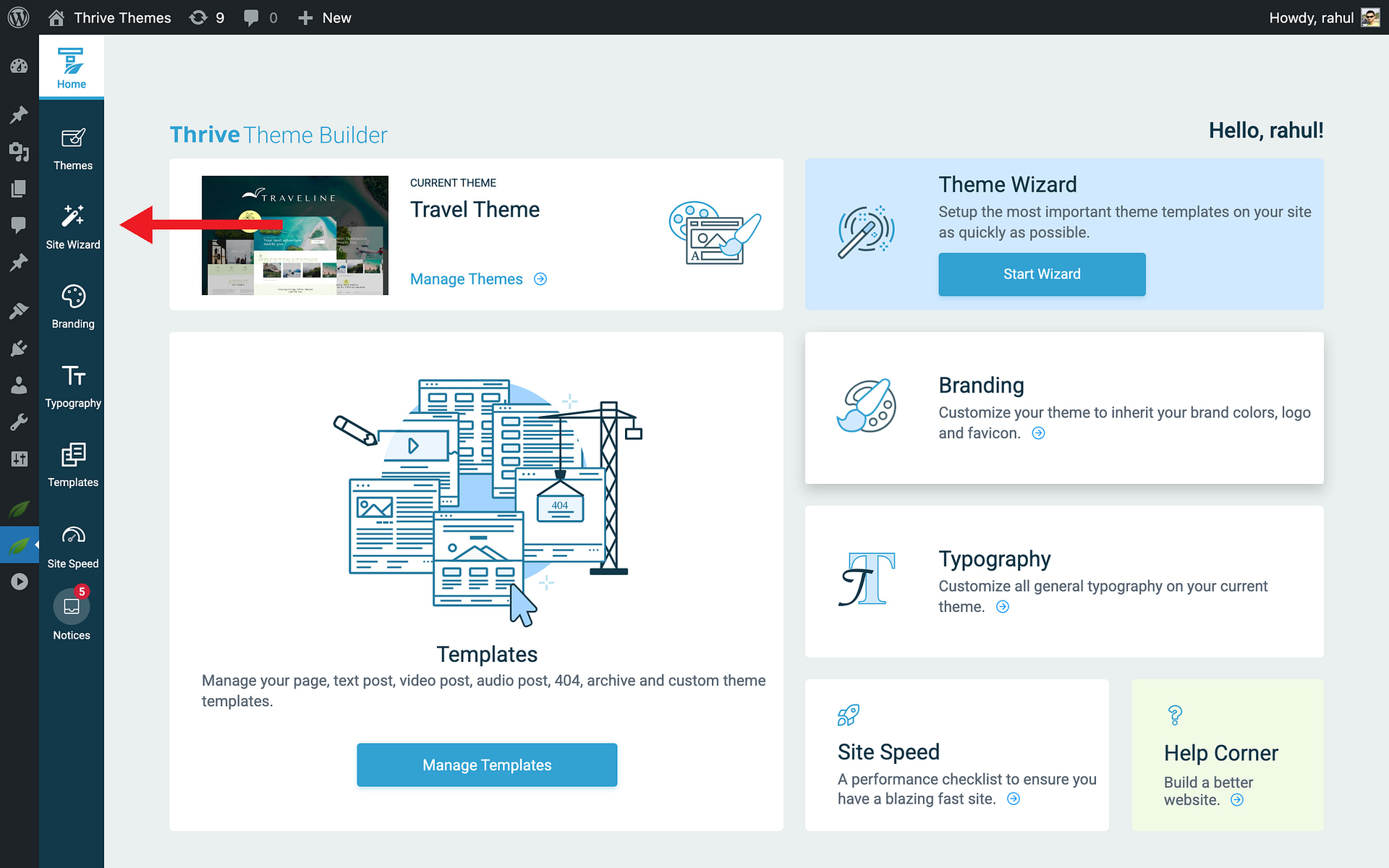 How It Works - Site Wizard in Thrive Theme Builder