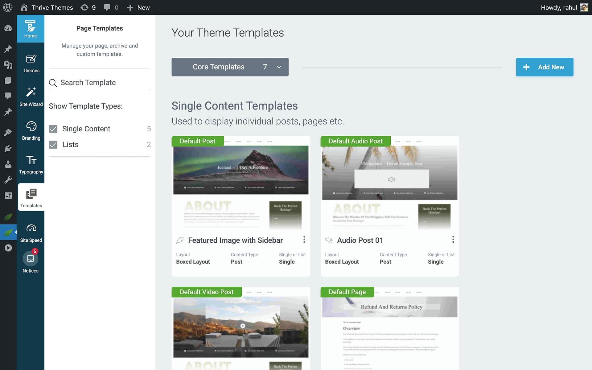 Method 1: From the Templates Section - Design in Thrive Theme Builder