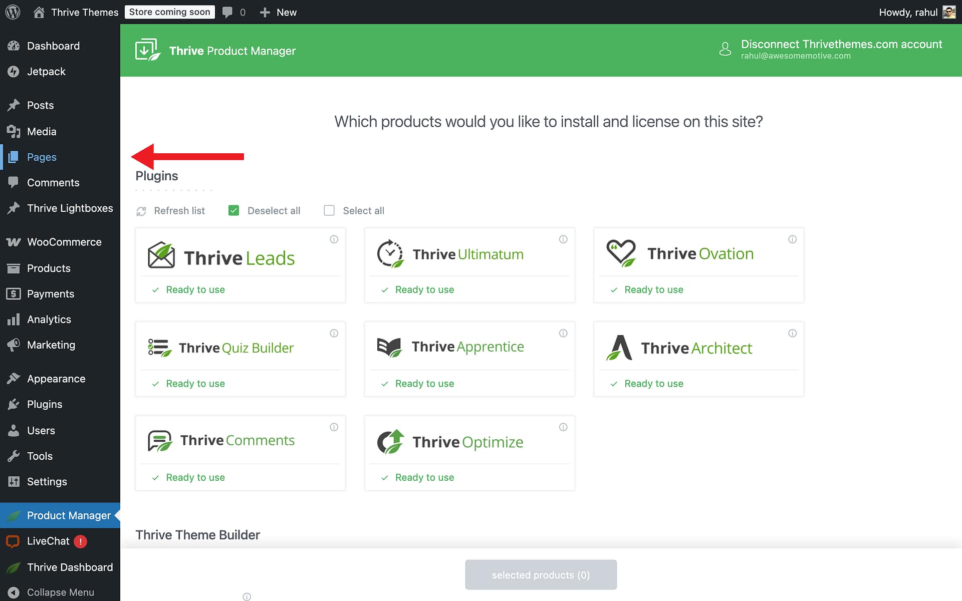 Verifying the Installation - Pages in Thrive Architect